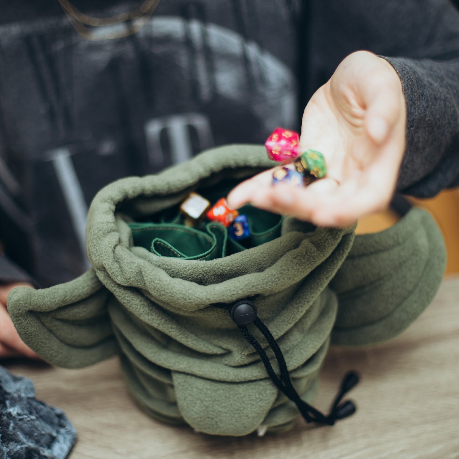 Plush dice bag