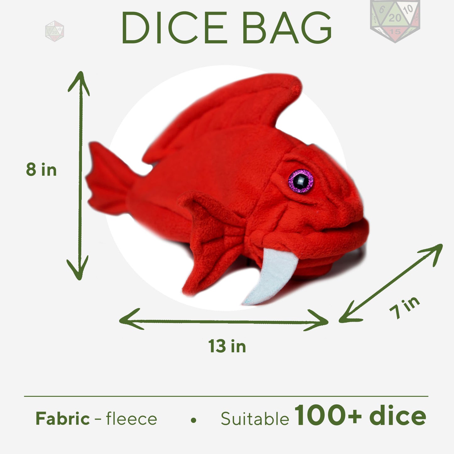 Dice bag fish, Best dnd gifts, DnD gift ideas