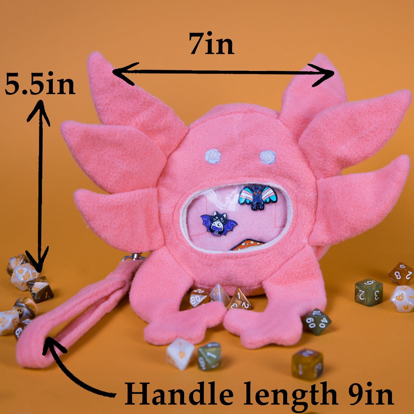 Unique dice bag Axolotl | Gifts for dnd nerds | Game Fancy