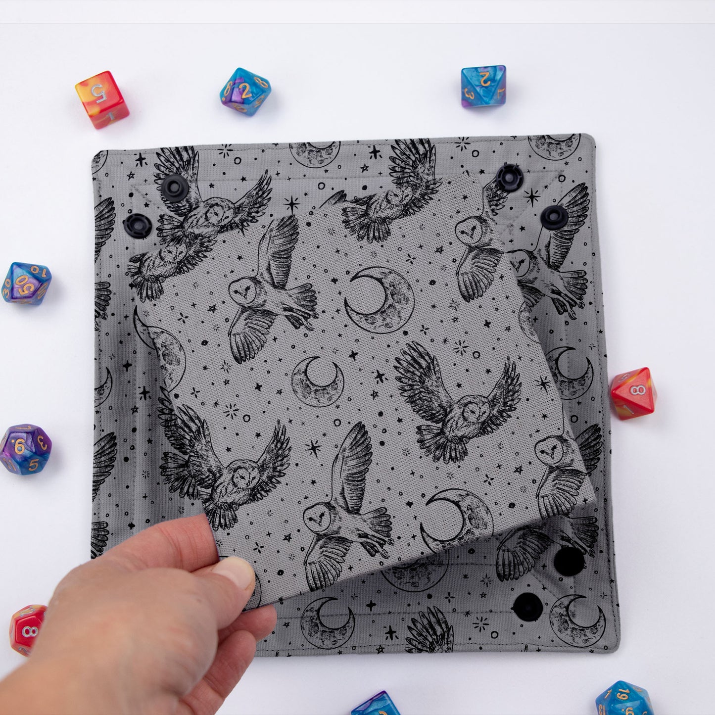 Owl dice bag and tray set | d and d gift ideas | Game Fancy