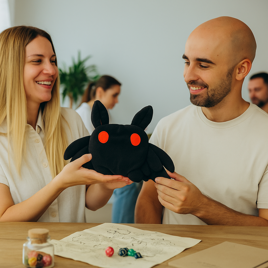 Mothman Plushie Bag, DnD bag for dice, Plush dice bag