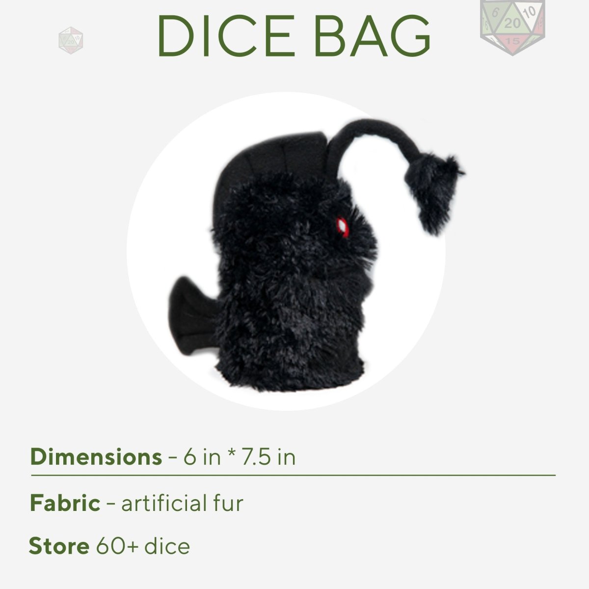 Lantern fish plush dice bag - Game Fancy