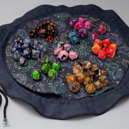 Crystal dice bag, Dnd dice bag occult, Dice bag pockets