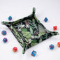 Dnd dice bag and tray, Green leaf Dnd nerdy gifts