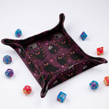 Mothman dice bag and tray, Dice tray and bag for D&D