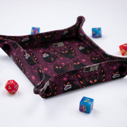 Mothman dice bag and tray, Dice tray and bag for D&D