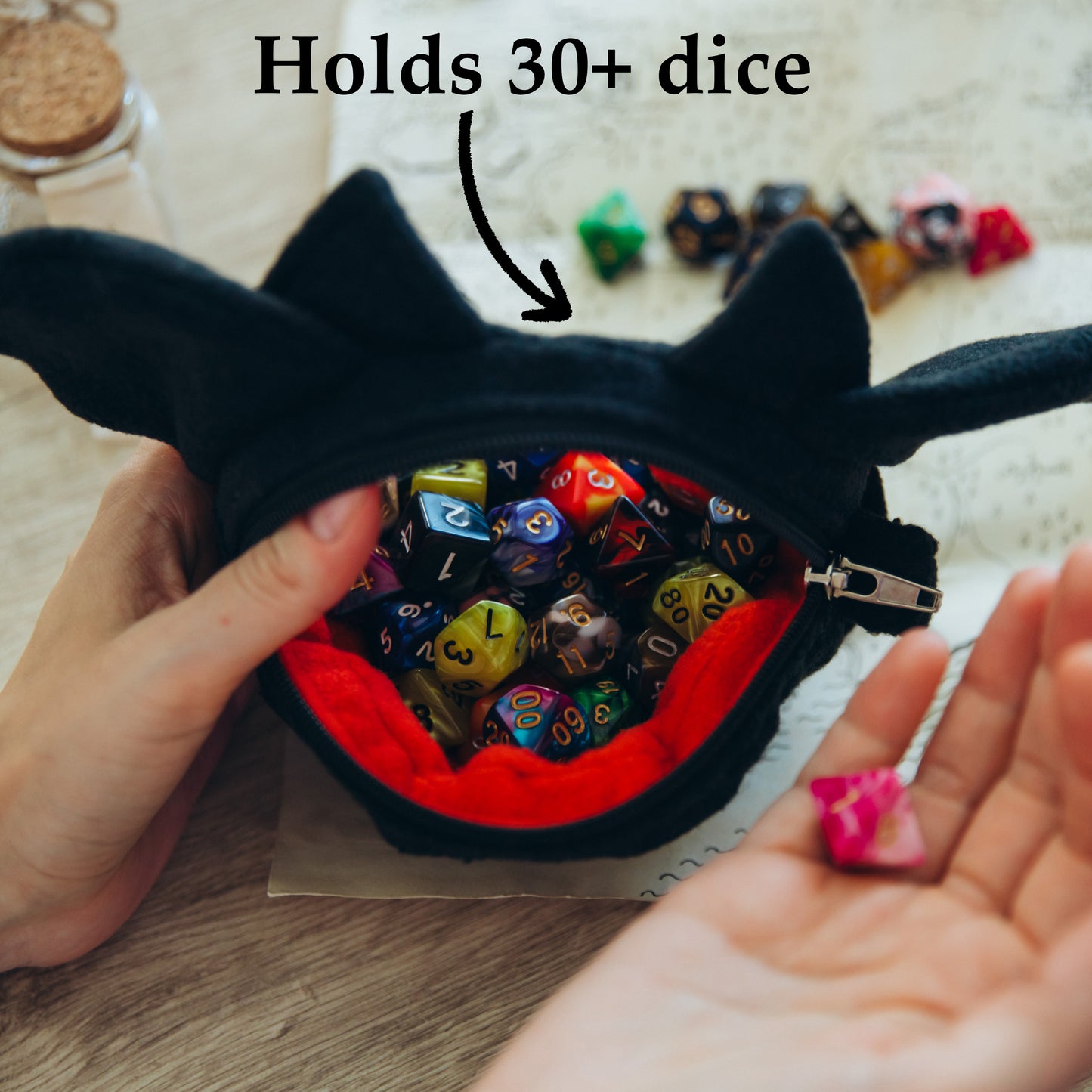 Mothman dice bag, Ita dice bag, D&D bag for dice