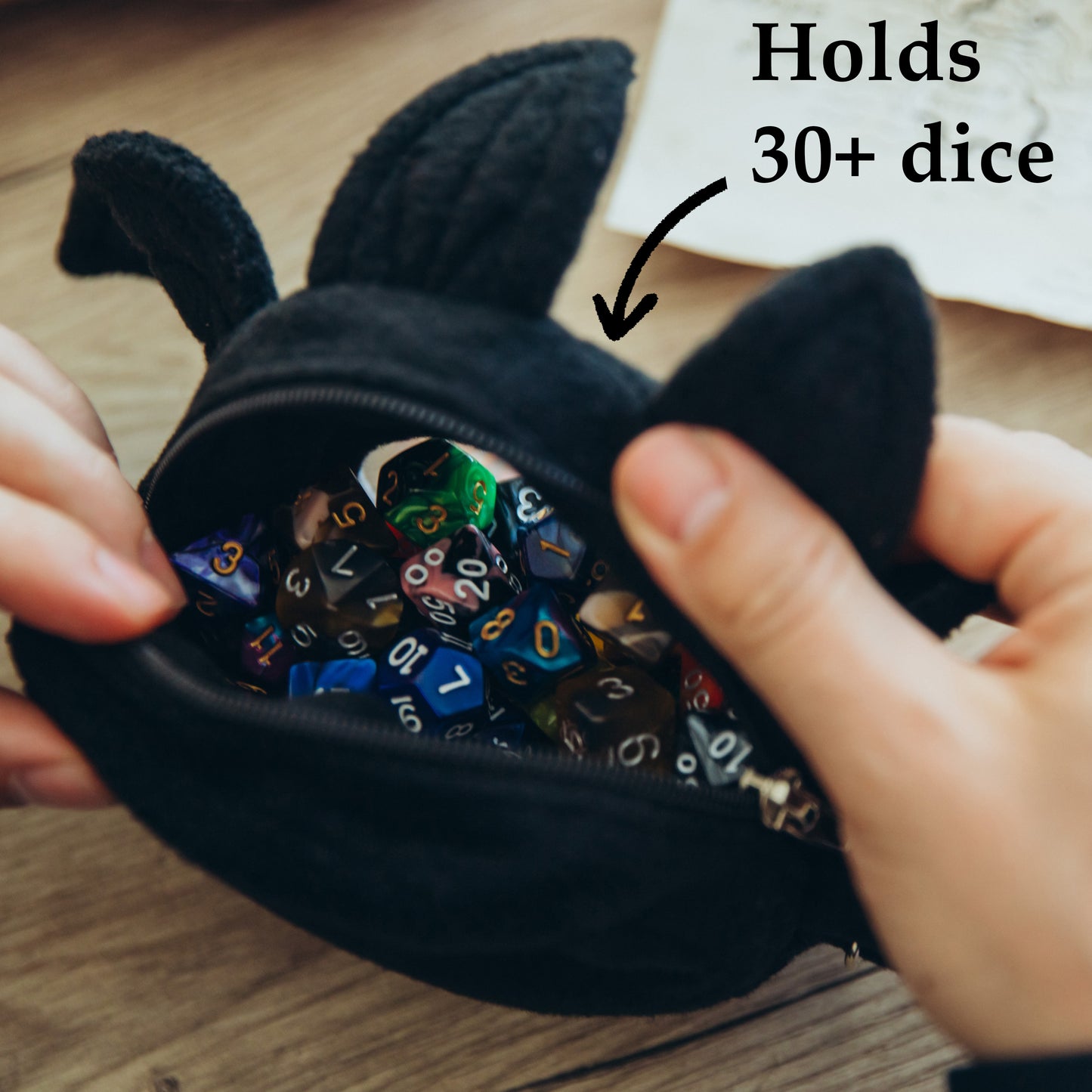 Ita dice bag, Mothman dice bag, DnD nerdy gifts