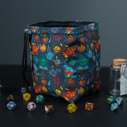 DnD dice bag for him, D20 dice bag of holding, Dnd dice bag