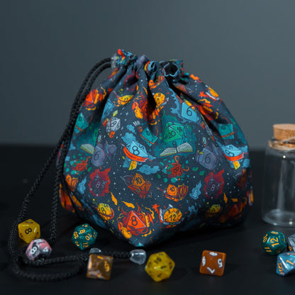 DnD dice bag for him, D20 dice bag of holding, Dnd dice bag