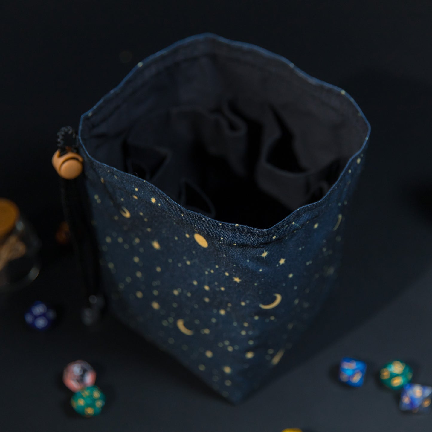 Dice bag pockets, Galaxy dice bag, Dnd dice bag