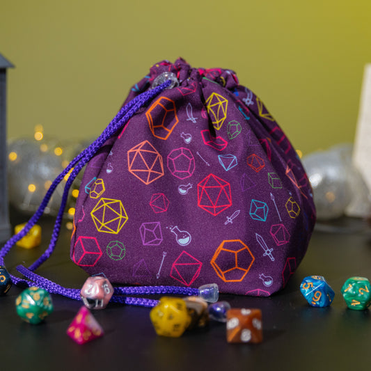 D20 dice bag pockets, Big dice bag for DnD, Nerdy gifts