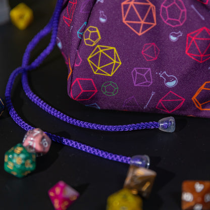 D20 dice bag pockets, Big dice bag for DnD, Nerdy gifts