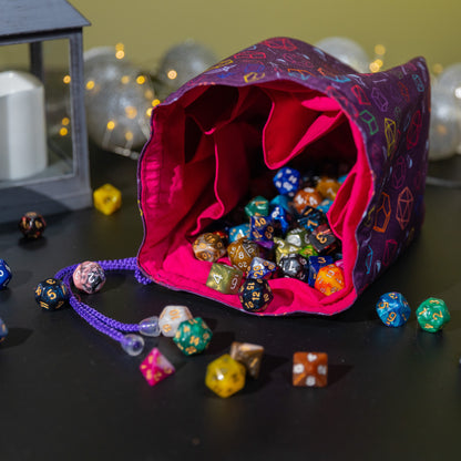 D20 dice bag pockets, Big dice bag for DnD, Nerdy gifts