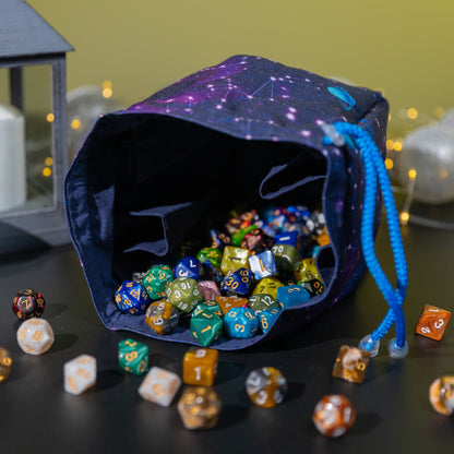 Galaxy dice bag pockets, Large dice bag for DnD