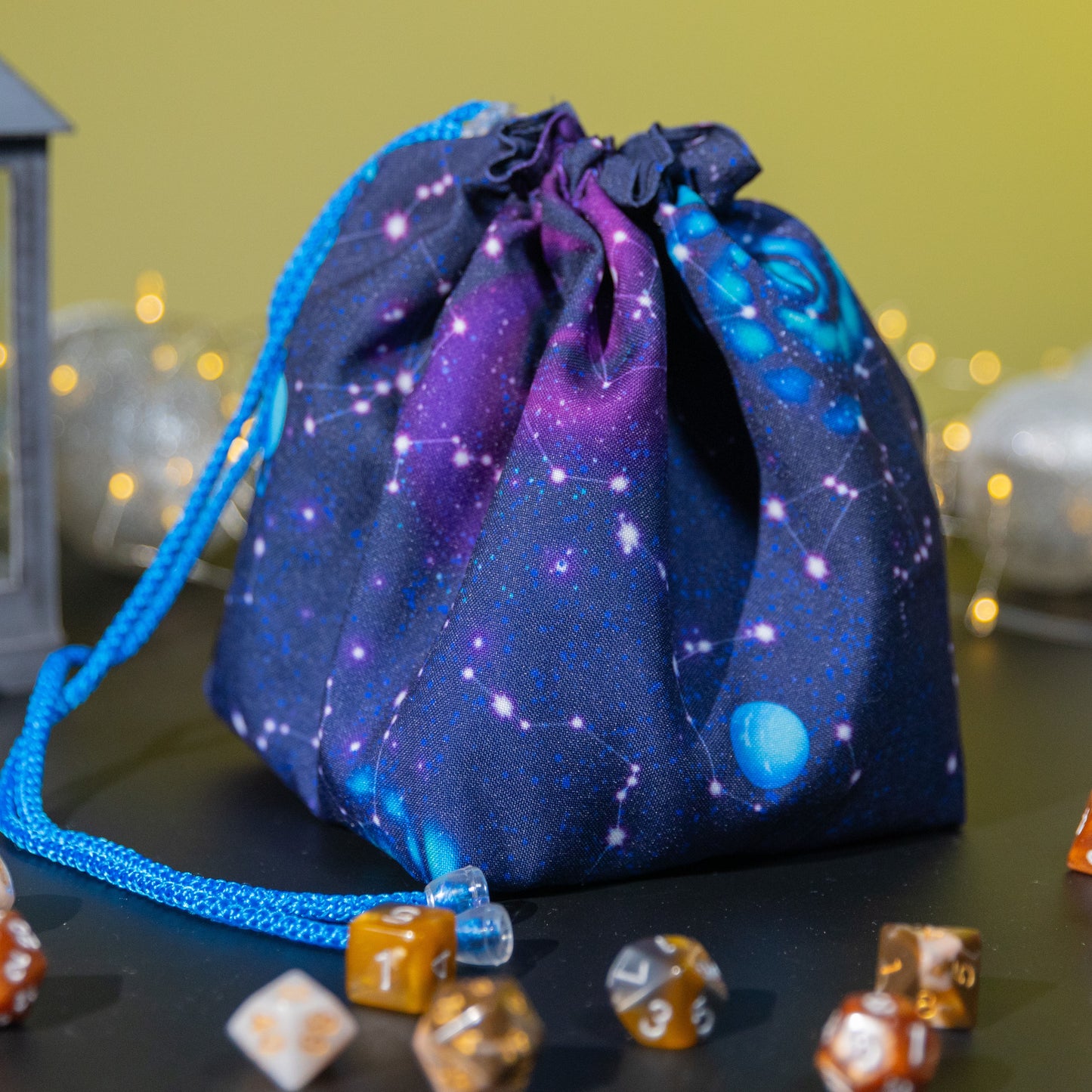 Galaxy dice bag pockets, Large dice bag for DnD