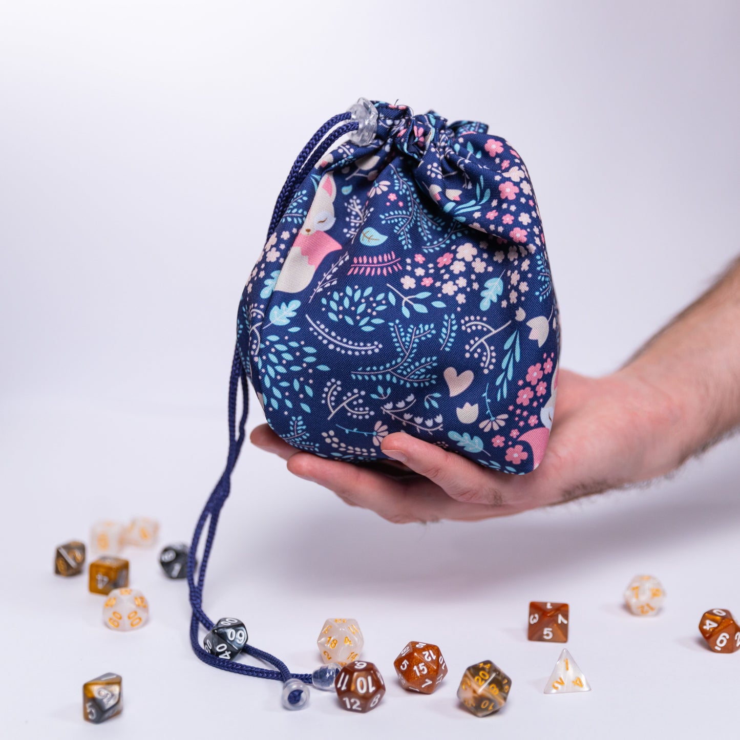 Fox dice bag large, DnD game bag for dice, D&D gifts