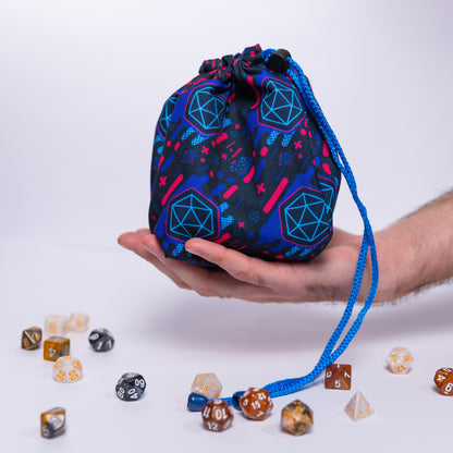 D20 dice bag pockets, Game bag for dice, D&D gifts