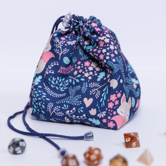 Fox dice bag large, DnD game bag for dice, D&D gifts