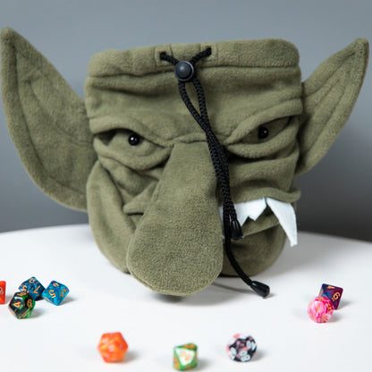 Dnd Goblin dice bag, Nerdy gifts, Plush dice bag, Game bag