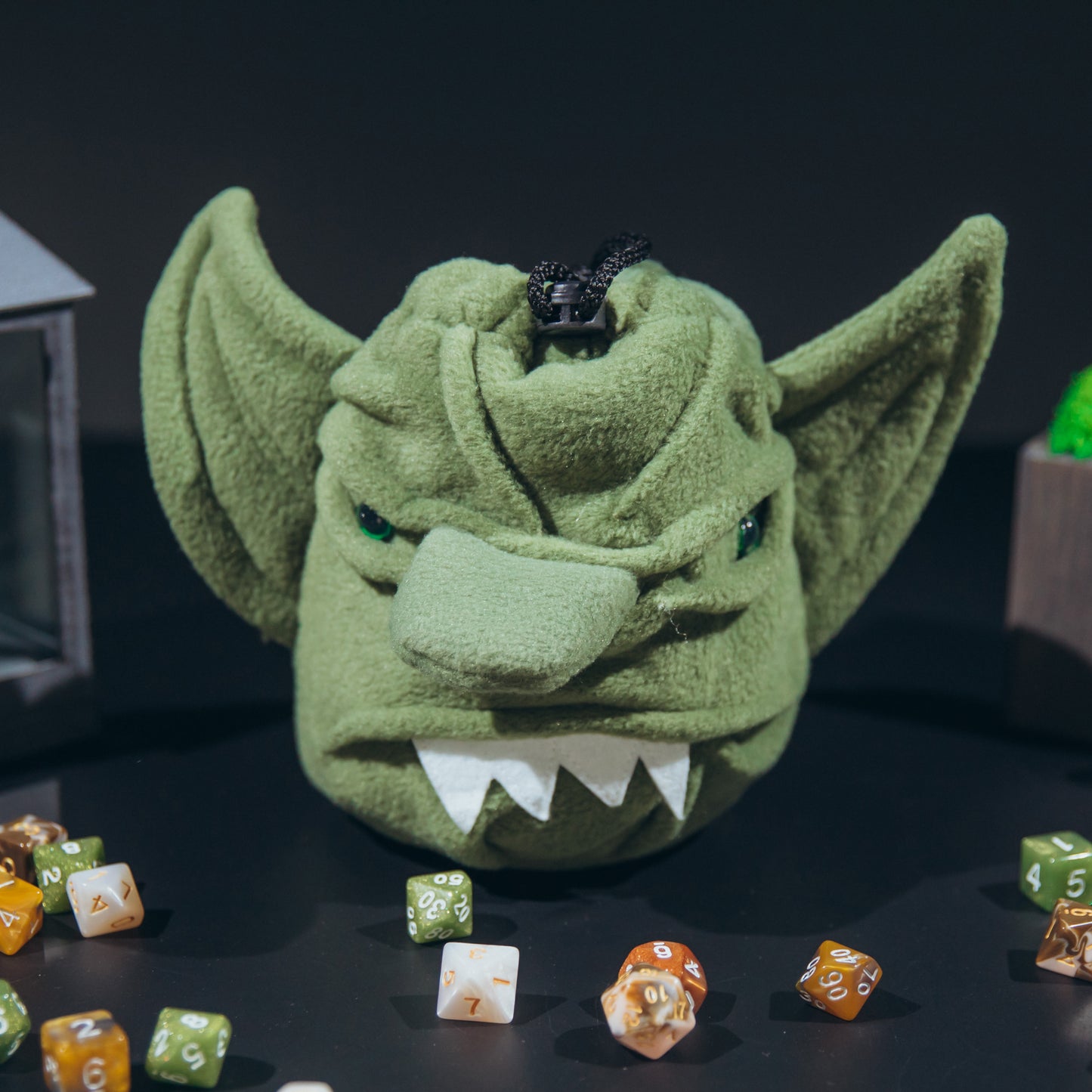 Goblin plush, D&D bag for dice, Game bag