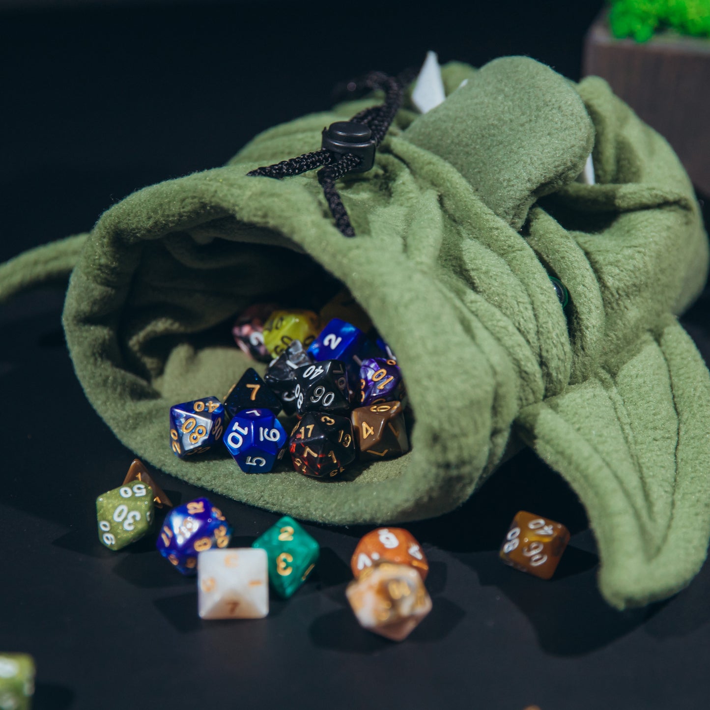 Goblin plush, D&D bag for dice, Game bag