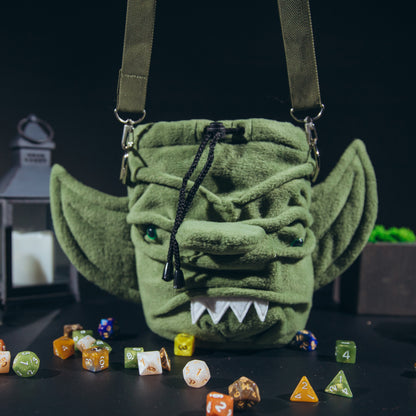 DnD dice bag, Goblin plush, Game bag, Dice bag big