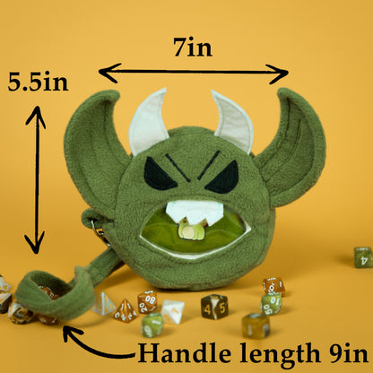 Dice goblin ita bag, D&D dice bag, Small dice bag for her