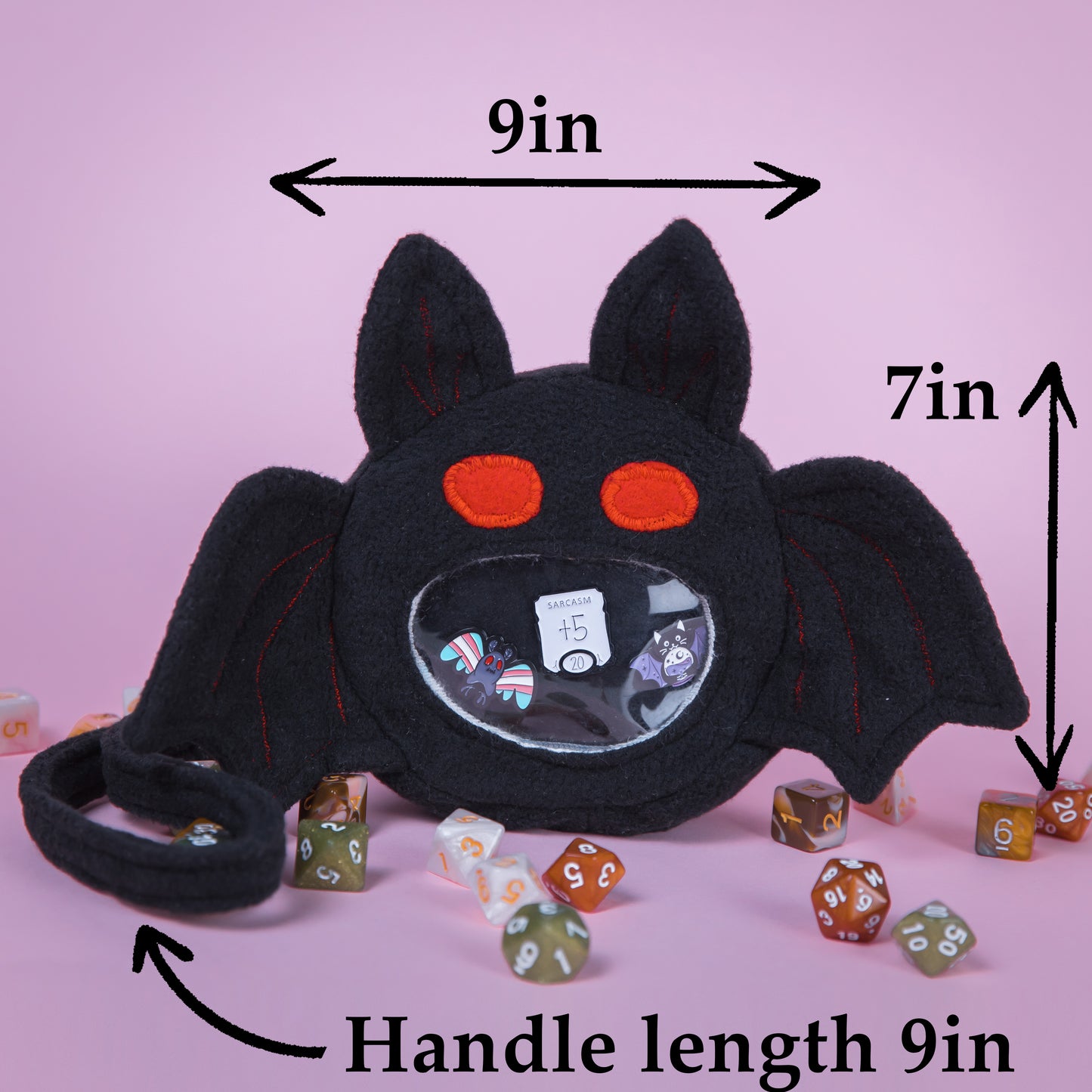 Ita dice bag, Mothman dice bag, DnD nerdy gifts