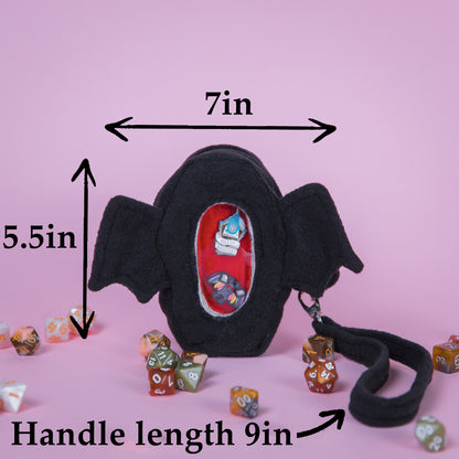 Coffin dice bag for her, Small dice ita bag, DnD nerdy gifts