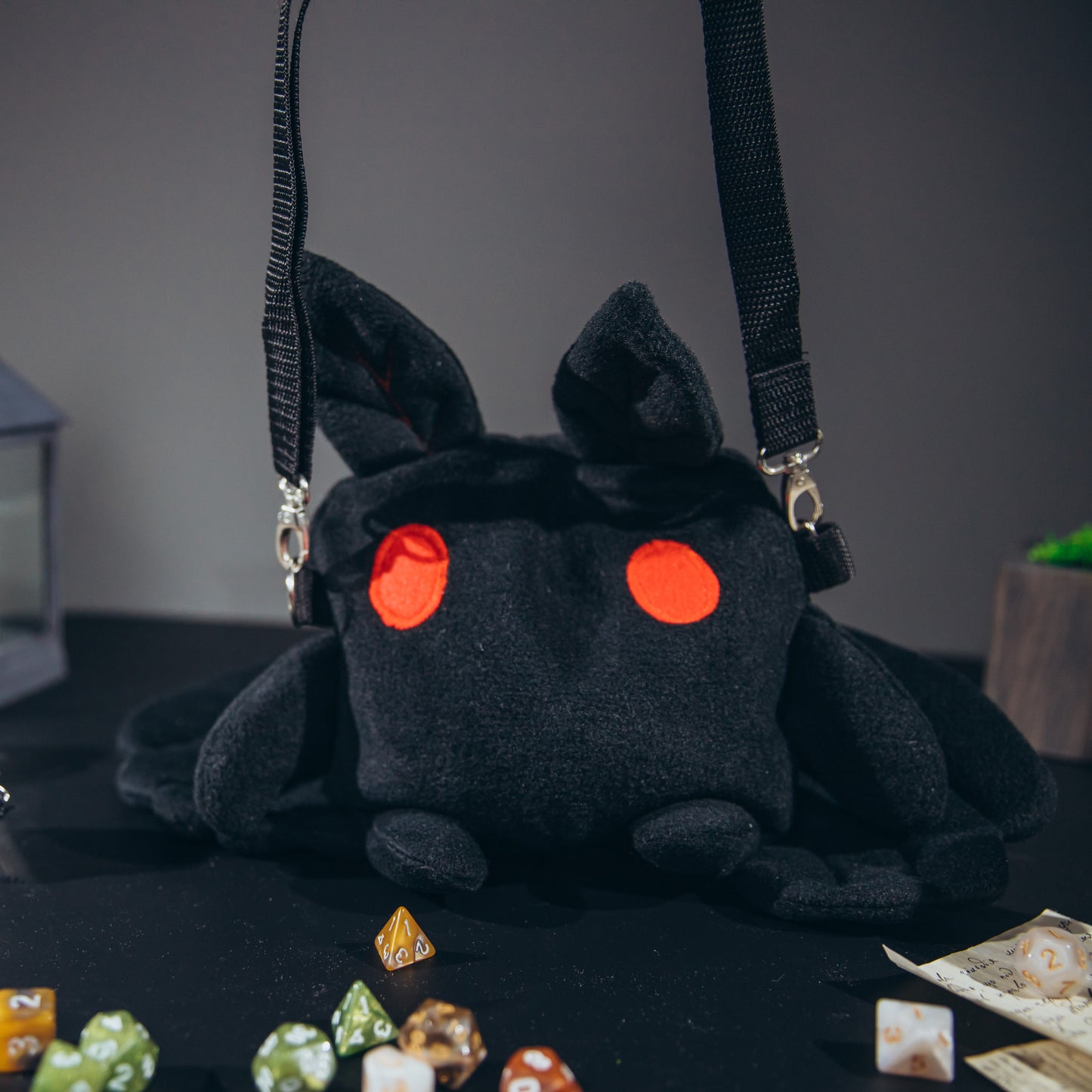 Mothman dice bag,DnD bag for dice, Plush dice bag