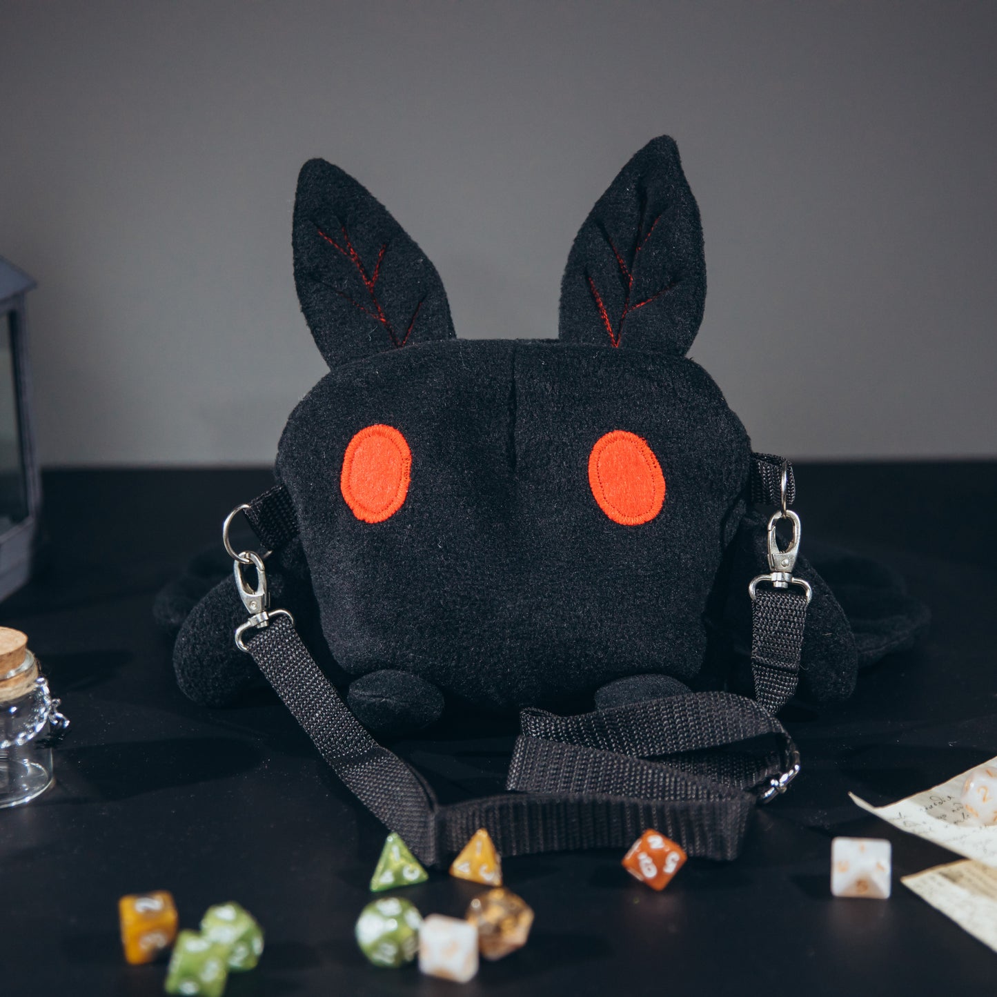 Mothman dice bag,DnD bag for dice, Plush dice bag