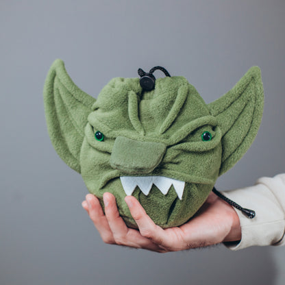 Goblin plush, D&D bag for dice, Game bag