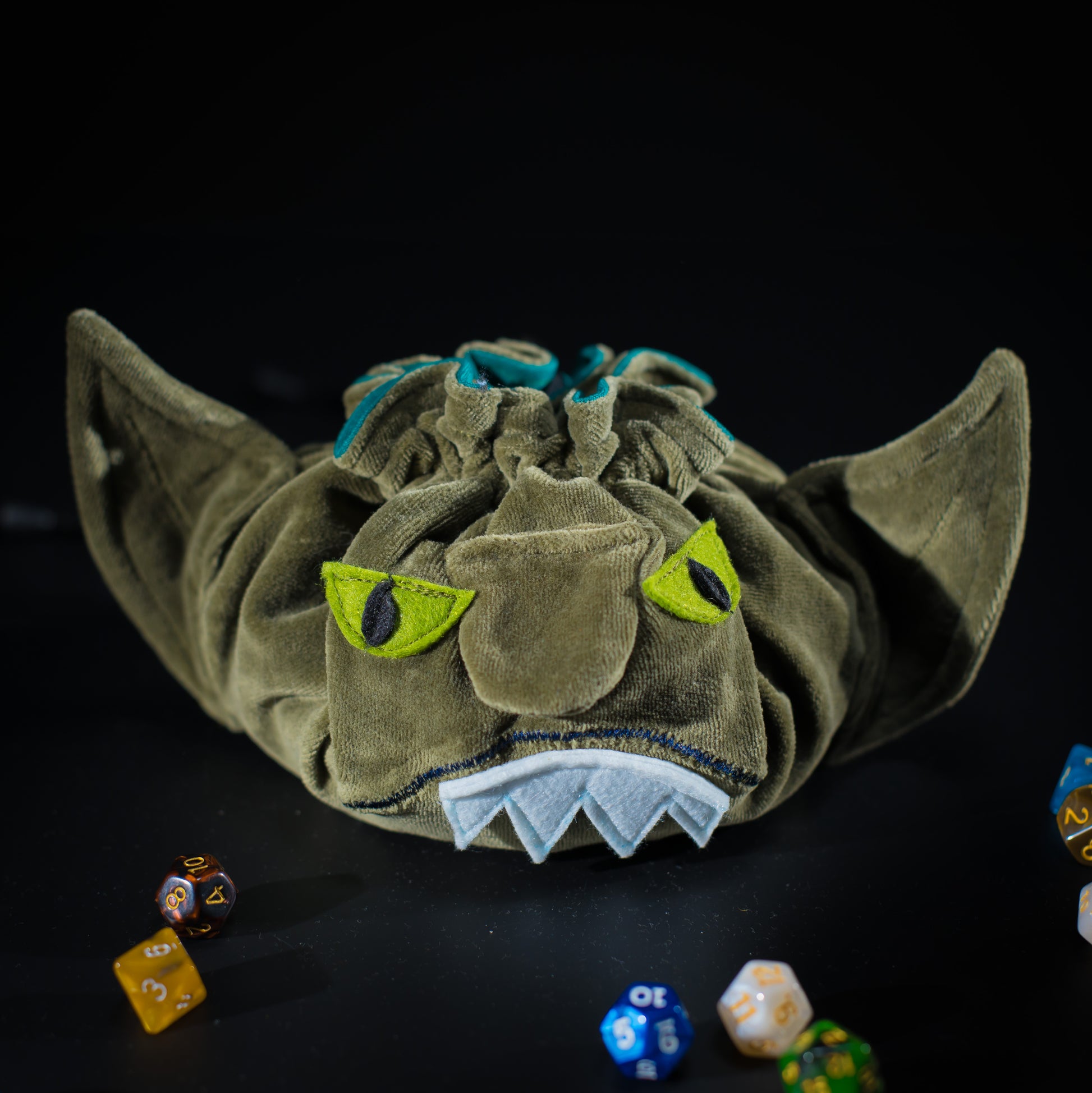Goblin dice bag | Personalized gift | Game Fancy, unique handmade dice bags $30-$50 US buyers