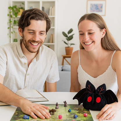 Mothman Bag, Handmade velvet dice pouch, Mothman Cryptid Plush Bag