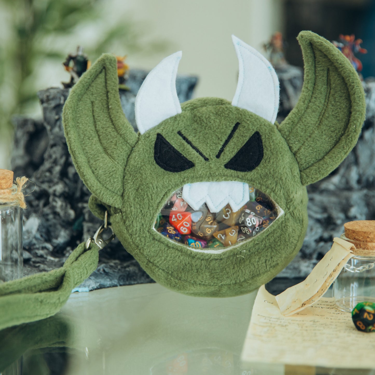 Dice goblin ita bag, D&D dice bag, Small dice bag for her