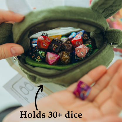 Dice goblin ita bag, D&D dice bag, Small dice bag for her