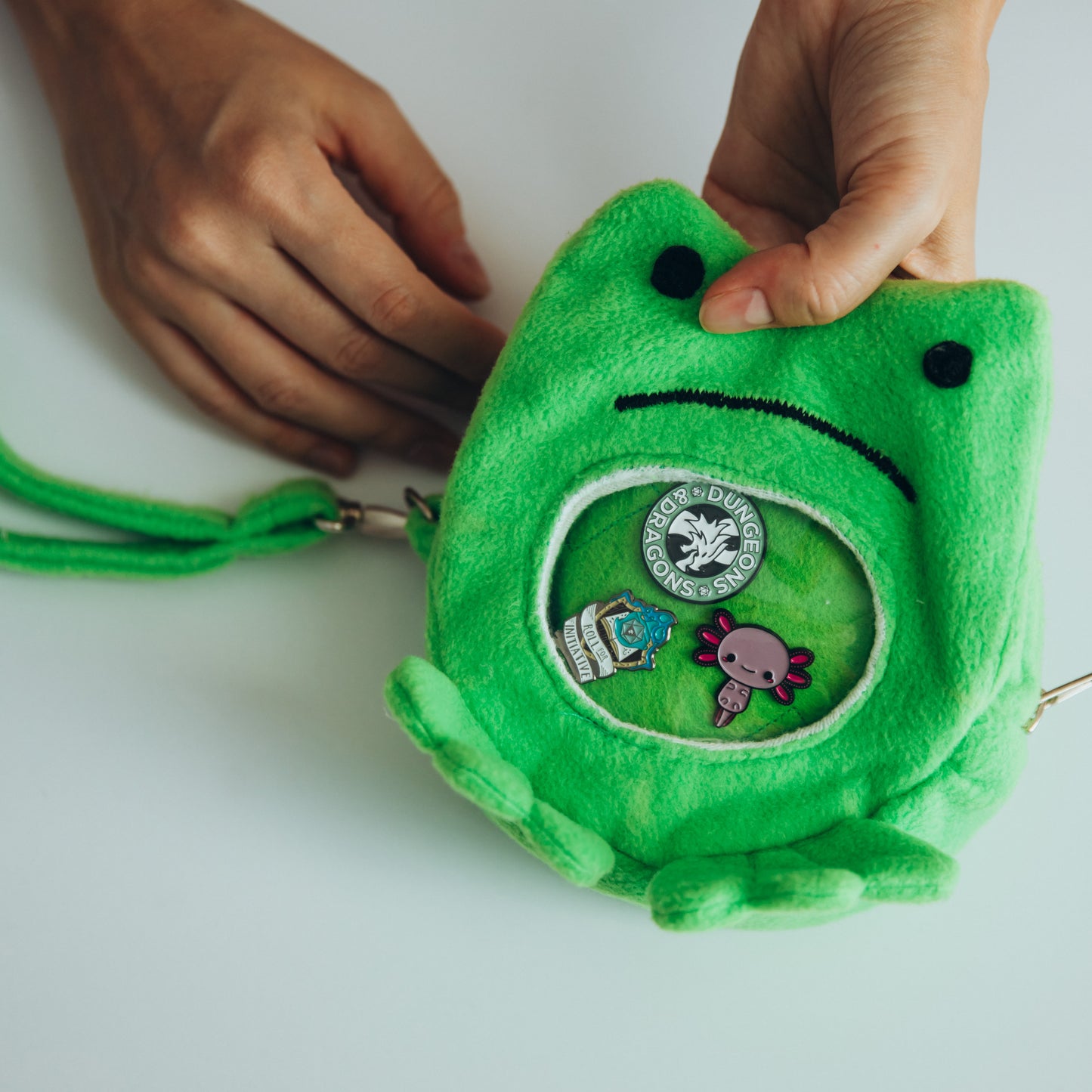 Cute Kawaii Frog ita dice bag, DnD dice bag