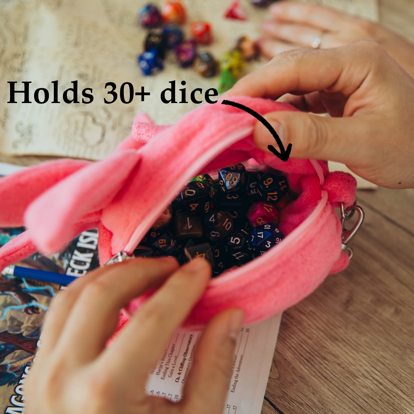 Dnd ita dice bag Axolotl, D&D gifts, Game bag for dice