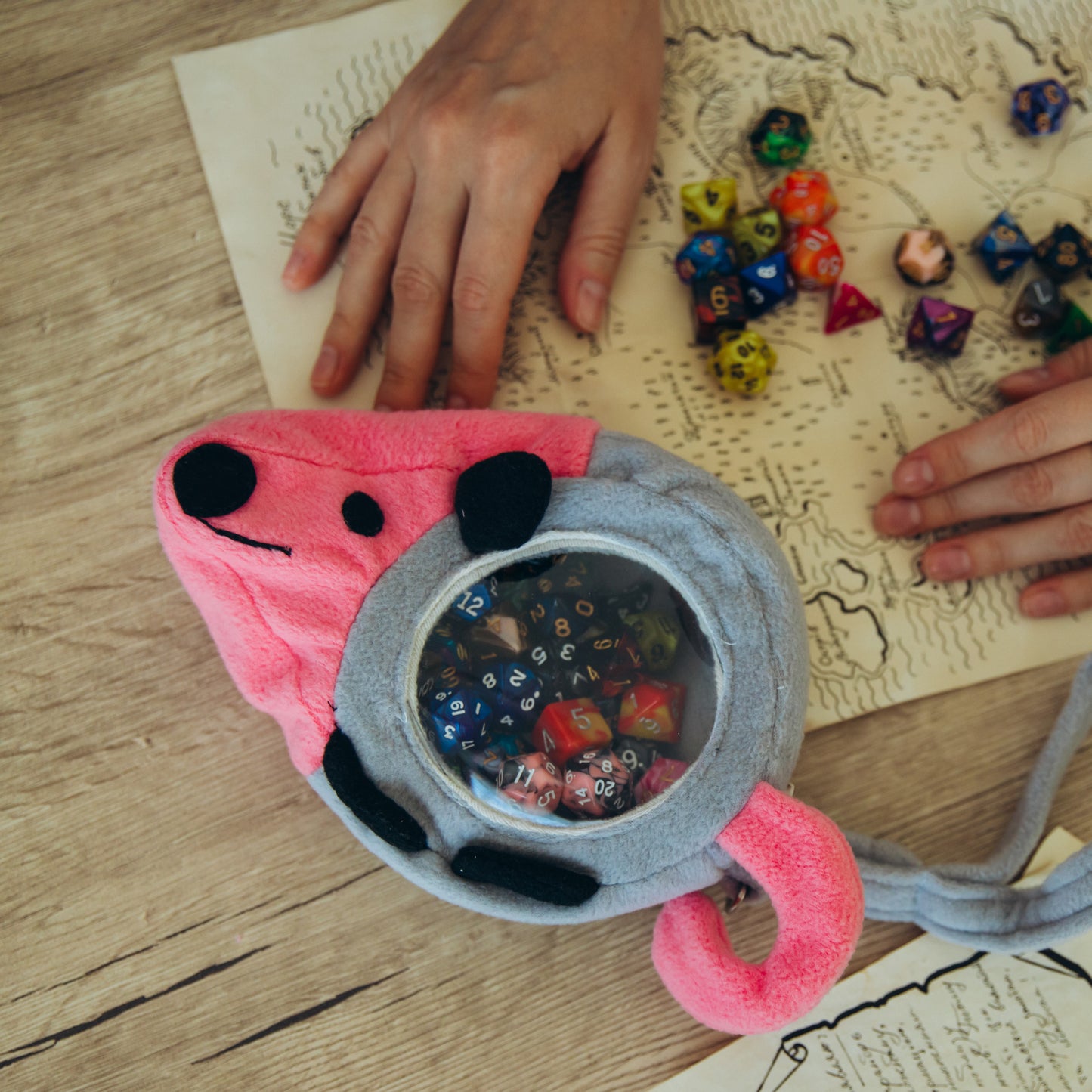 Ita dice bag, Opossum dice bag, Small dice bag