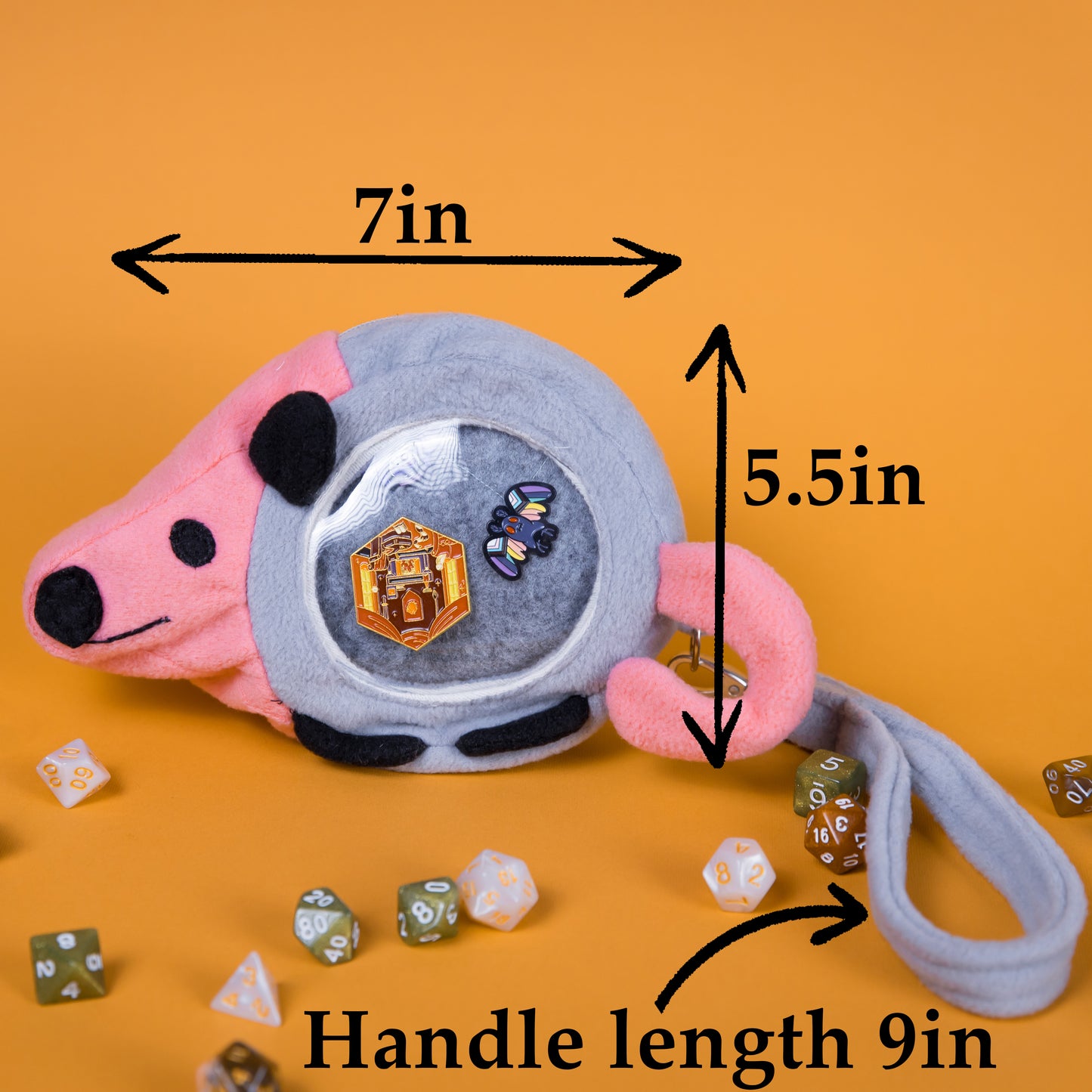 Ita dice bag, Opossum dice bag, Small dice bag