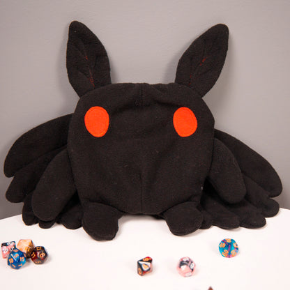 Dice bag Mothman, Plush dice bag, D&D dice bag, Game bag