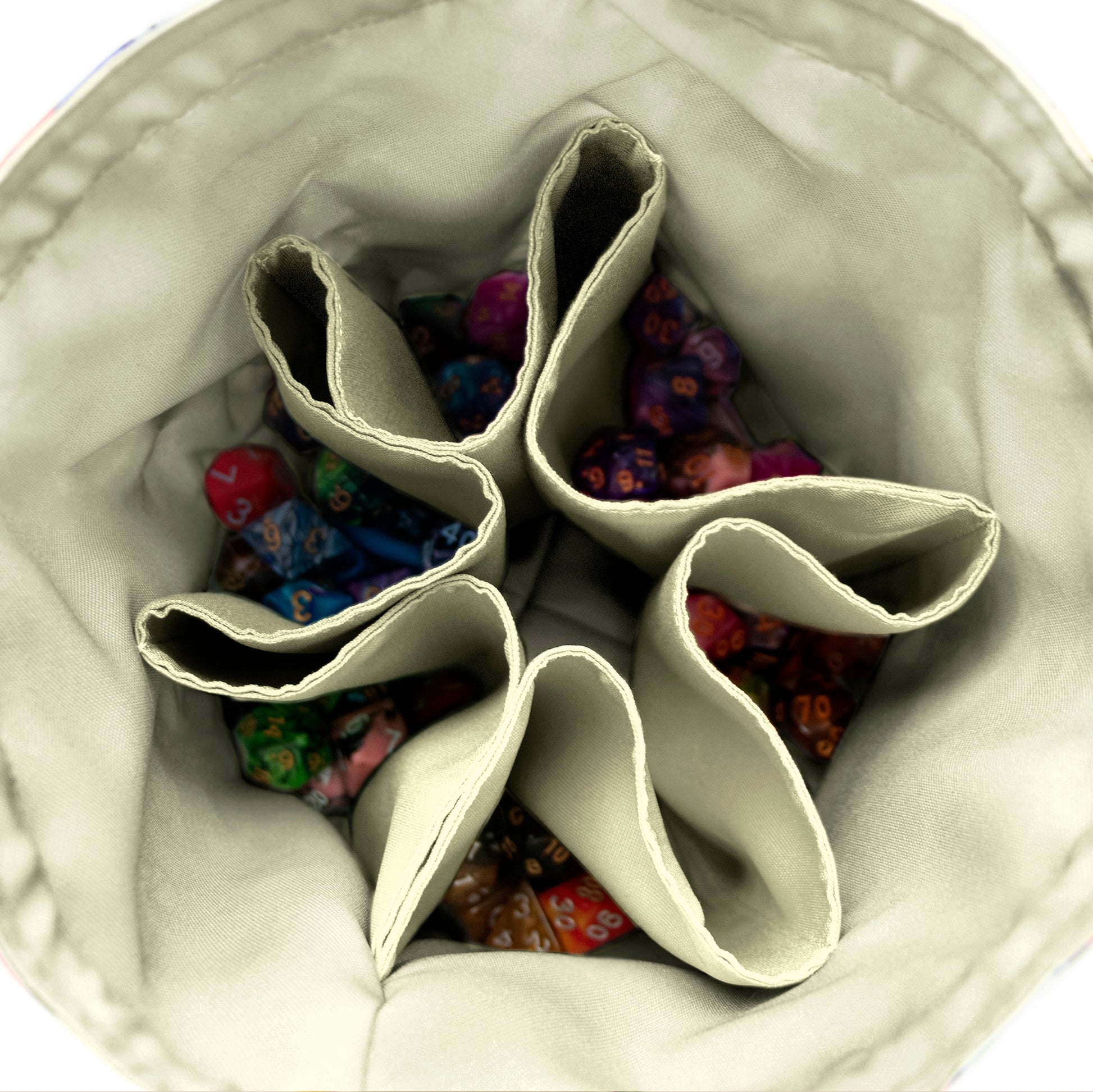 Handmade dice bag and tray gift set — coordinated DnD storage and rolling surface.
