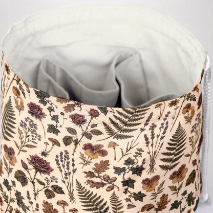 Pressed Hours dice bag standing upright on its square base for table-side access.