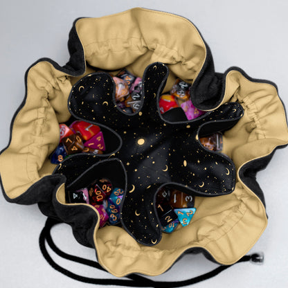 Deep space dice bag, Nerdy gifts, D&D dice bag pockets