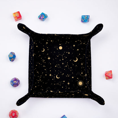 Galaxy dice tray, Dnd accessories, Cloth dice rolling tray