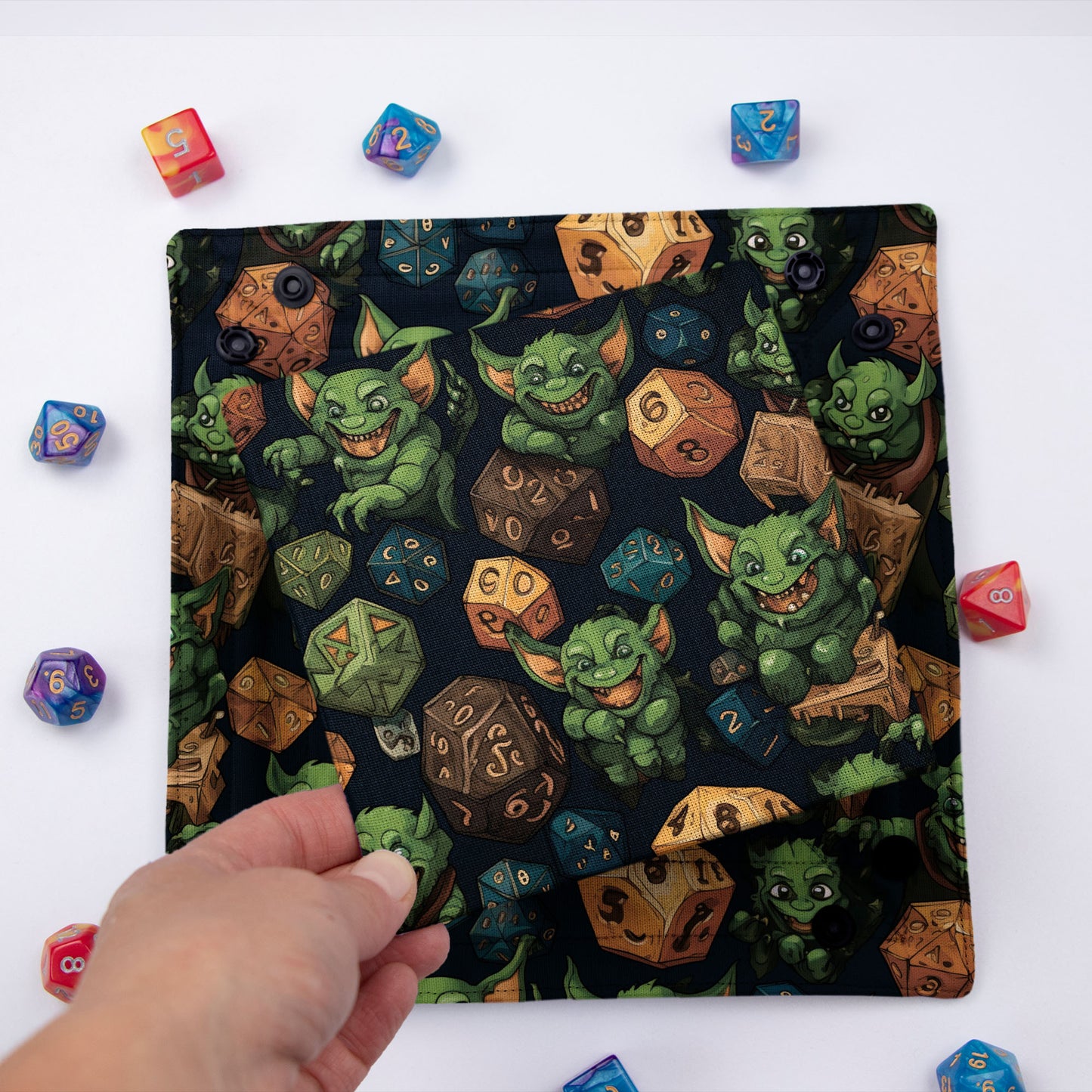 Goblin dice bag and tray, Dnd nerdy gifts for him