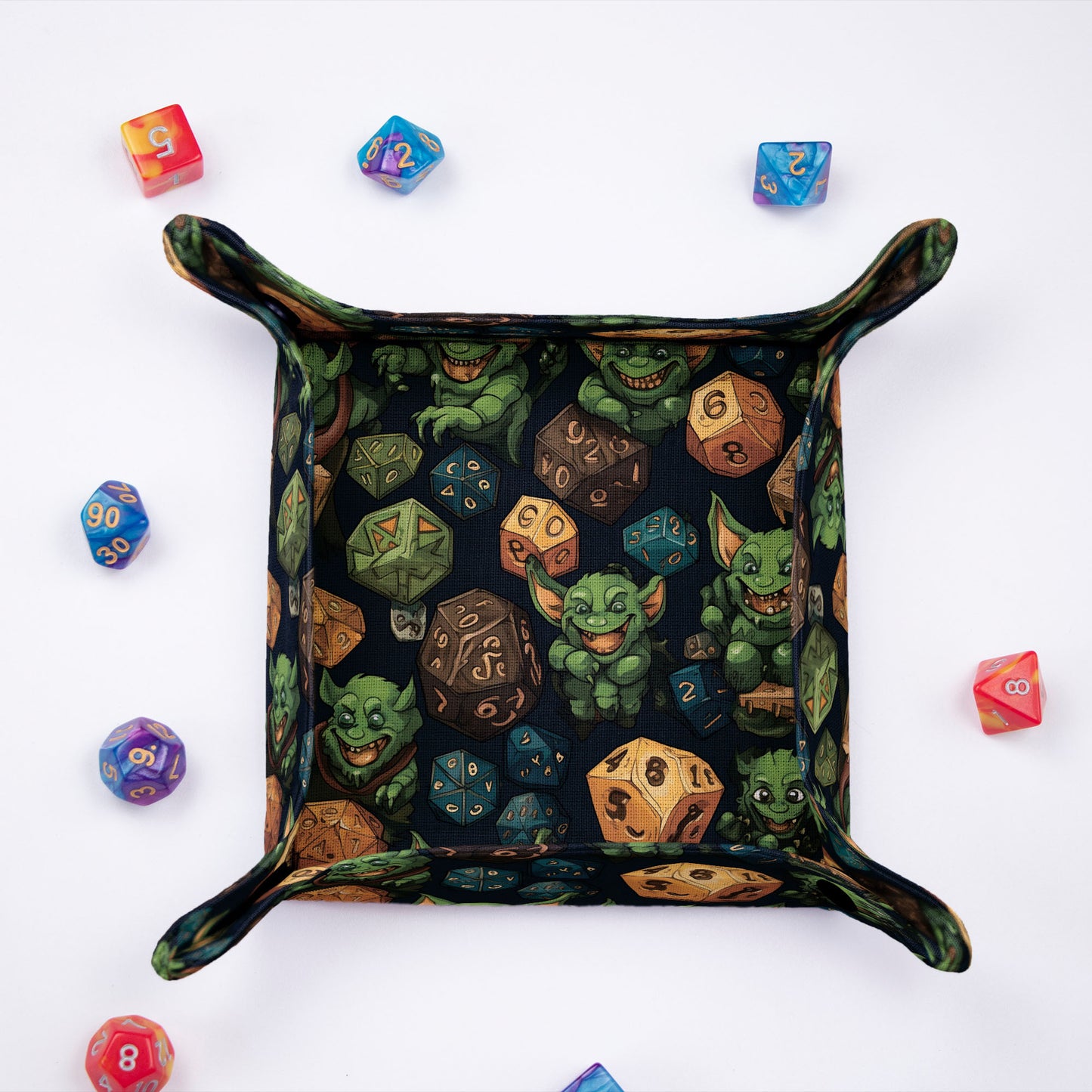 Goblin dice bag and tray, Dnd nerdy gifts for him