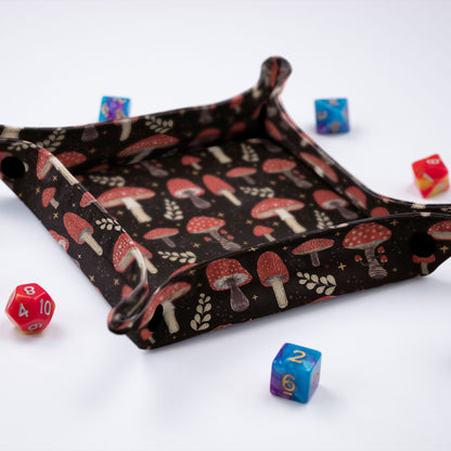 D&D dice rolling tray, Mushroom dice tray for D&D