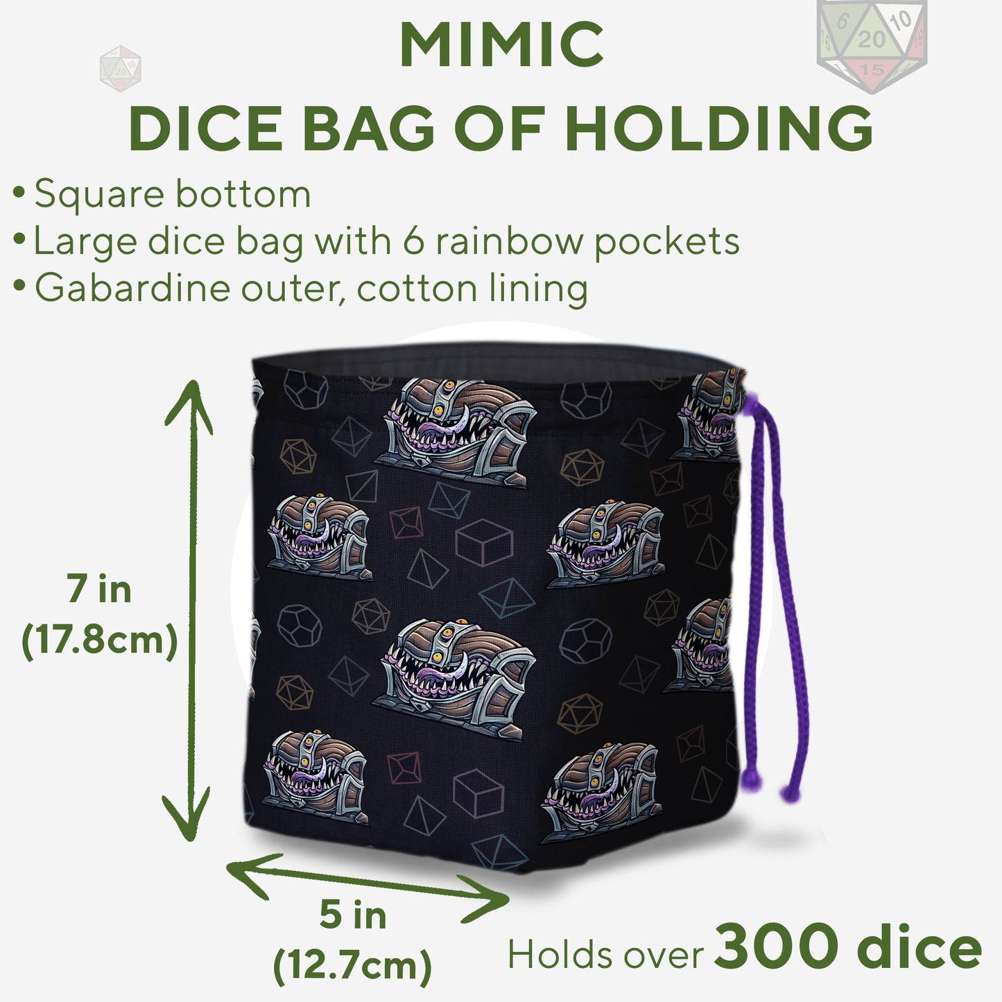 Mimic Dice Bag – DnD Mimic Dice Bag, Mimic Dice Pouch for RPG Fans